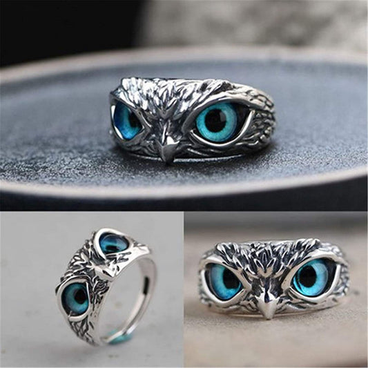 Charm Vintage Cute Men and Women Simple Design Owl Ring Silver Color Engagement Wedding Rings Jewelry Gifts