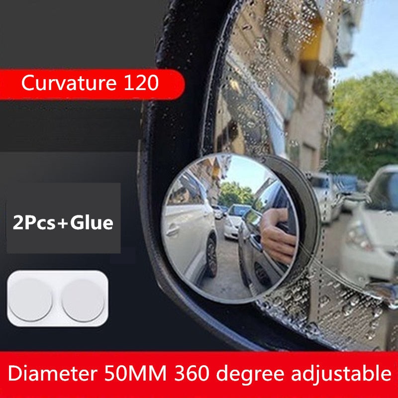 360 Degree HD Blind Spot Mirror For Car Reverse Frameless Ultrathin Wide Angle Round Convex Rear View Mirror Car Accessories